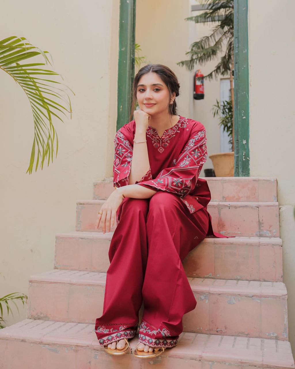 NISHA LAWN EMB CORD SETS ( FARSHI SHALWAR)