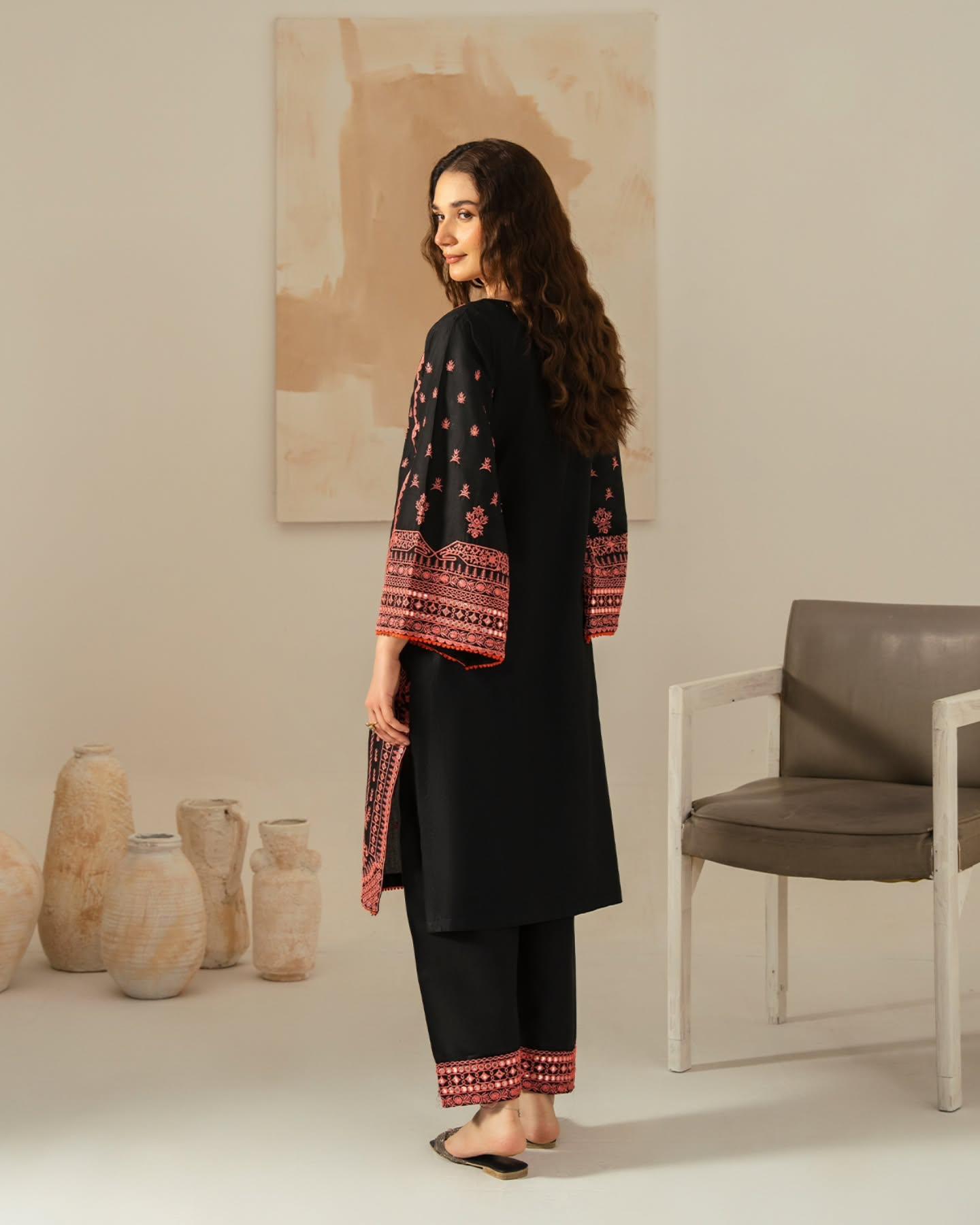AJAL EMBROIDED 3PC