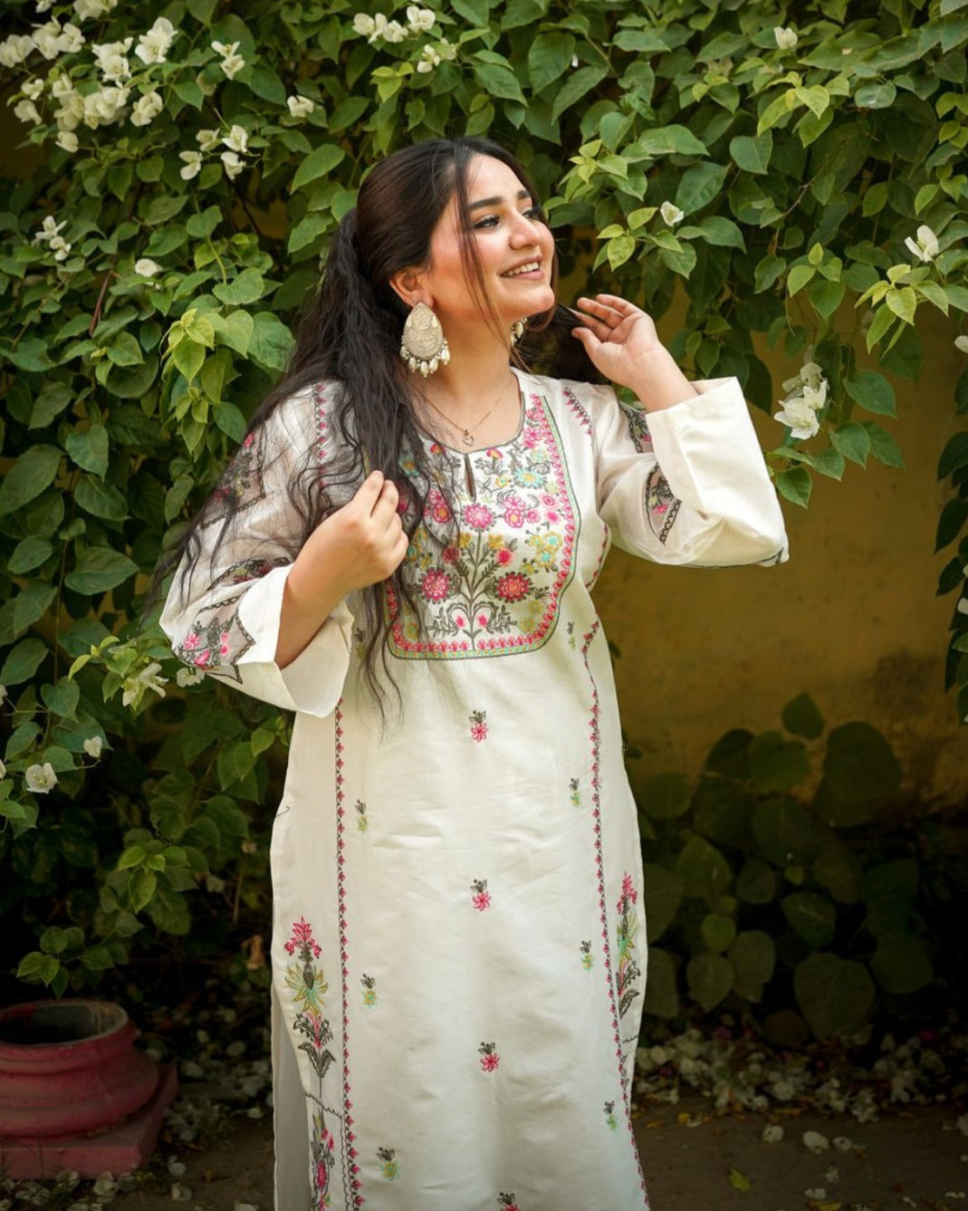 VIOLET LAWN EMB 2PC